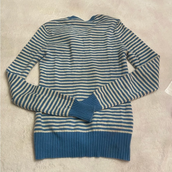 Tory Burch 100% Cashmere Striped Cardigan Sweater 28299 - Picture 2 of 8